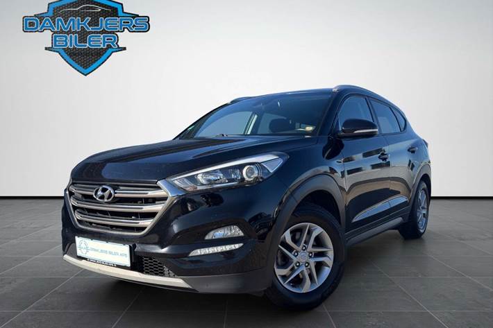 Gul Hyundai Tucson fra 2017 set udefra