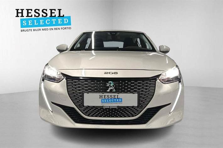 Gul Peugeot e-208 fra 2021