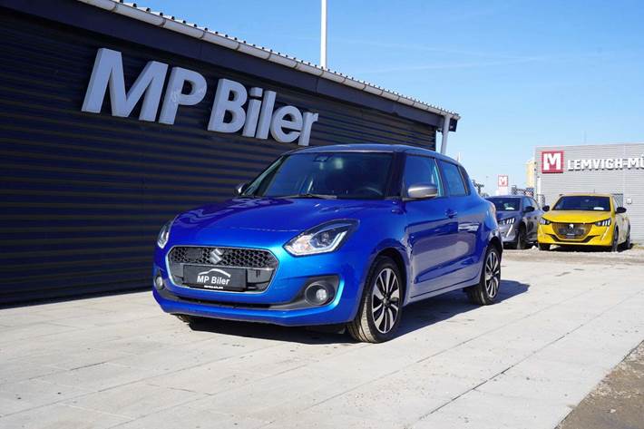 Blå Suzuki Swift fra 2019 set udefra