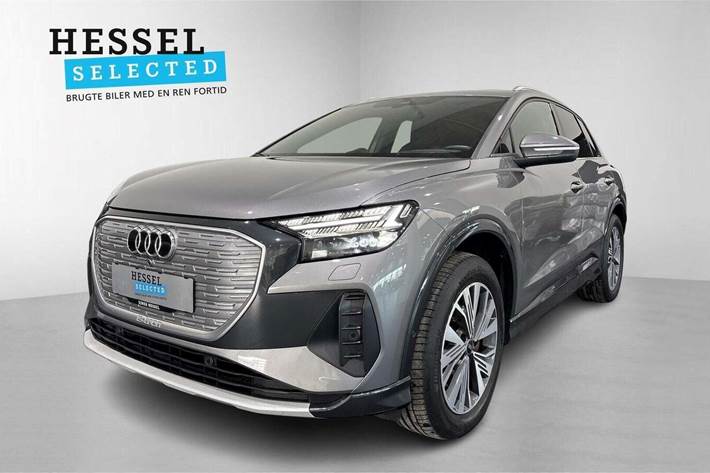 Grå Audi Q4 e-tron fra 2022 set udefra
