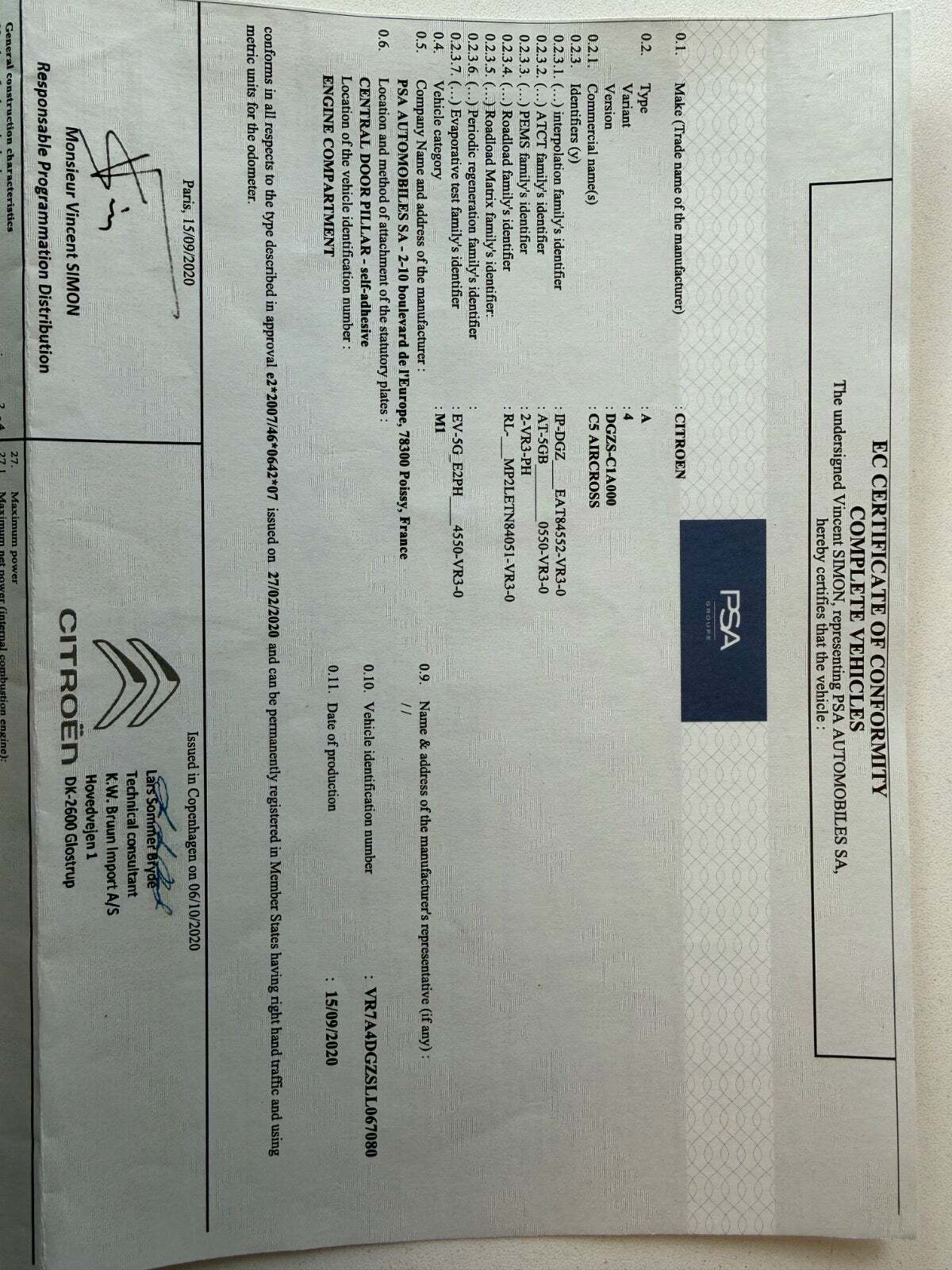 Hvid Citroën C5 Aircross fra 2020