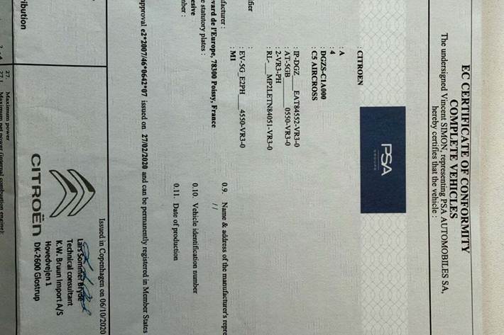 Hvid Citroën C5 Aircross fra 2020