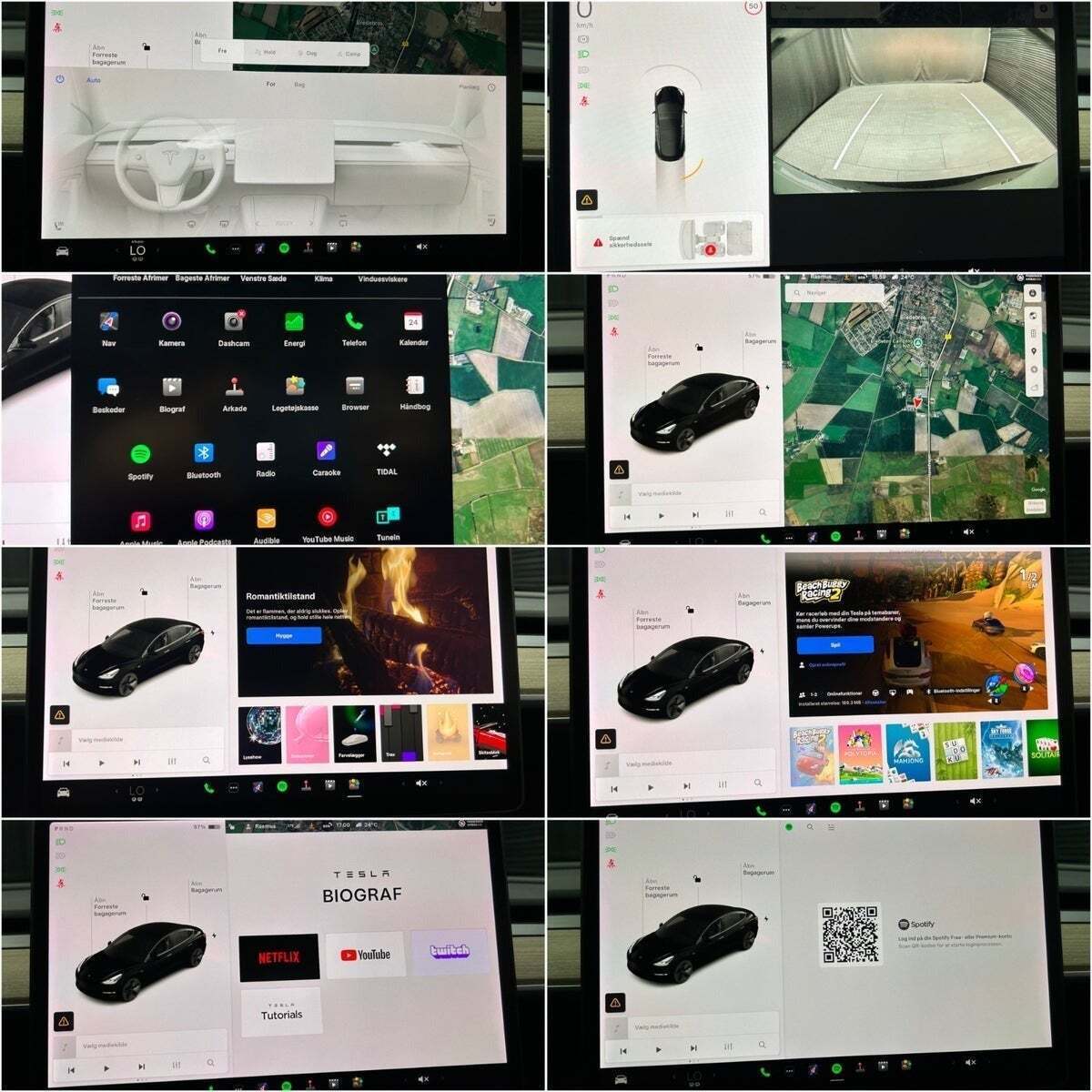 Rød Tesla Model 3 fra 2021