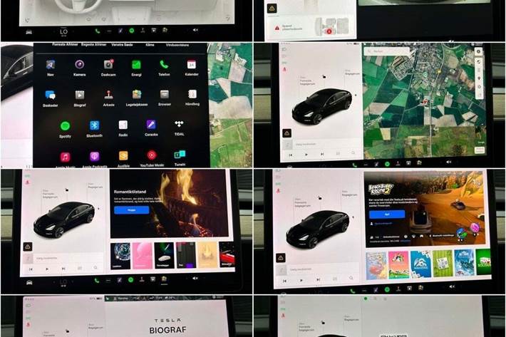 Rød Tesla Model 3 fra 2021