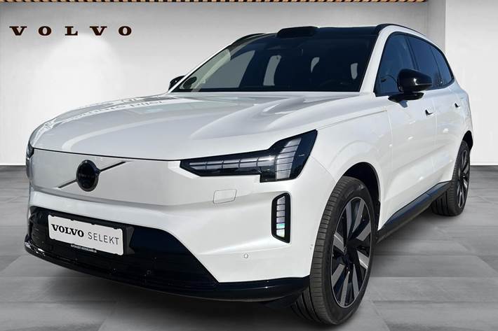 Hvid Volvo EX90 fra 2025 set udefra