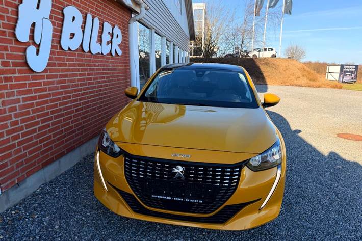 Gul Peugeot 208 fra 2020