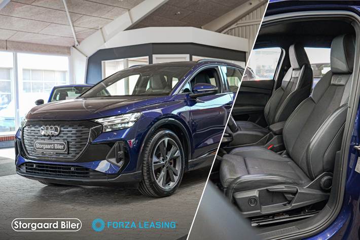 Blå Audi Q4 e-tron fra 2022