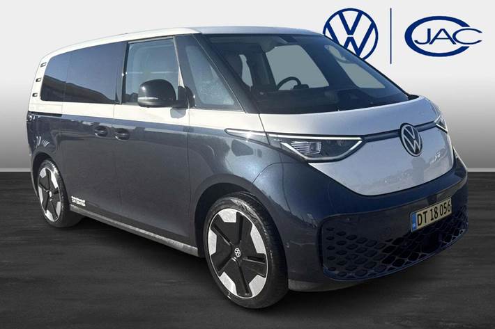 Blå VW ID.Buzz fra 2023 set udefra