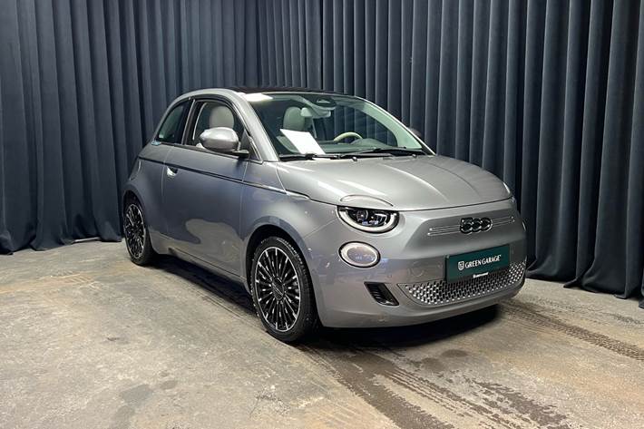 Grå Fiat 500e fra 2020 set udefra
