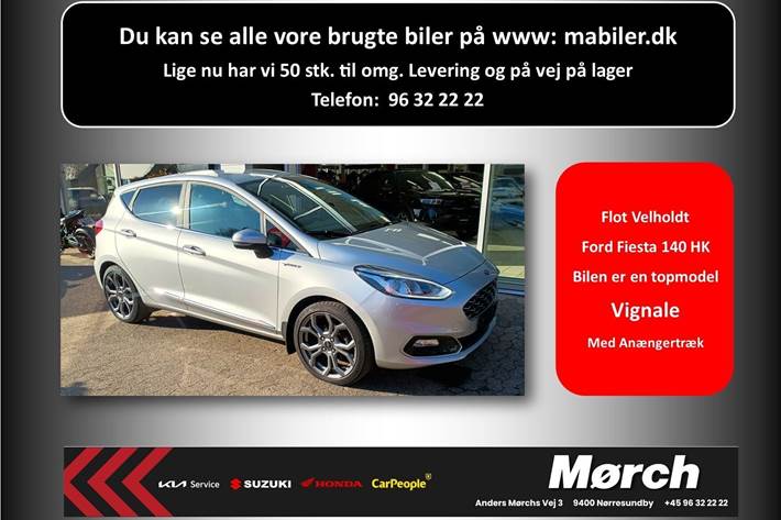 Sølv Ford Fiesta fra 2018 set udefra
