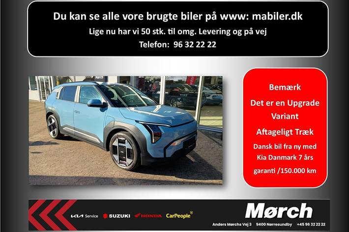 Blå Kia EV3 fra 2025 set udefra