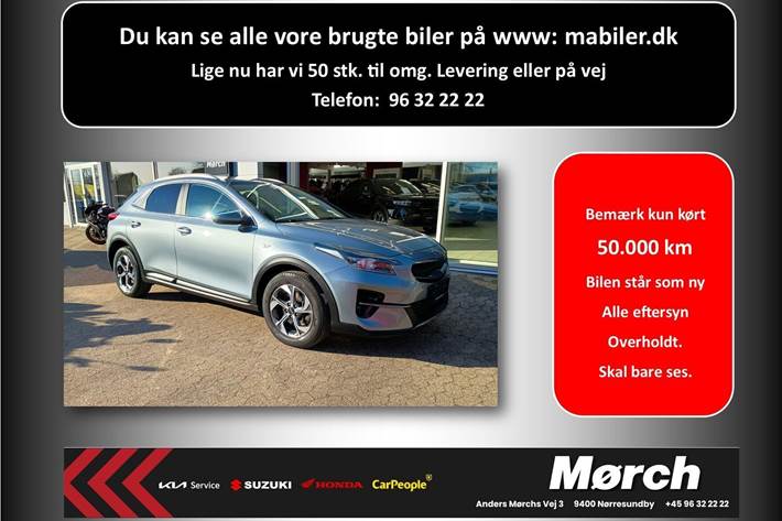 Sølv Kia XCeed fra 2021 set udefra