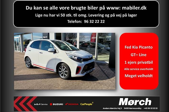 Hvid Kia Picanto fra 2020 set udefra