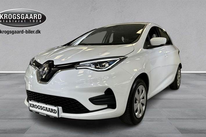 Hvid Renault Zoe fra 2021 set udefra