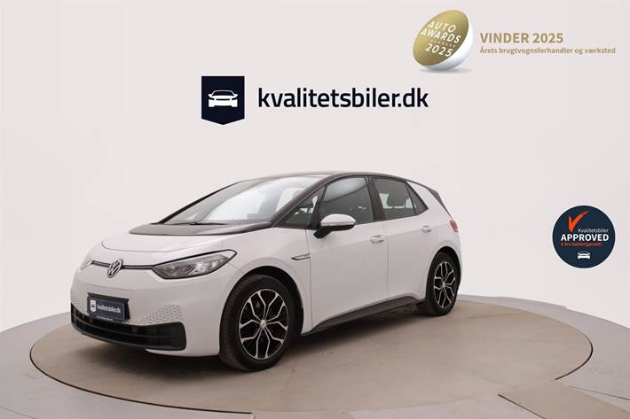 Hvid VW ID.3 fra 2020 set udefra