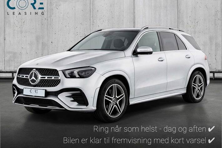Sølv Mercedes GLE350 de fra 2024 set udefra