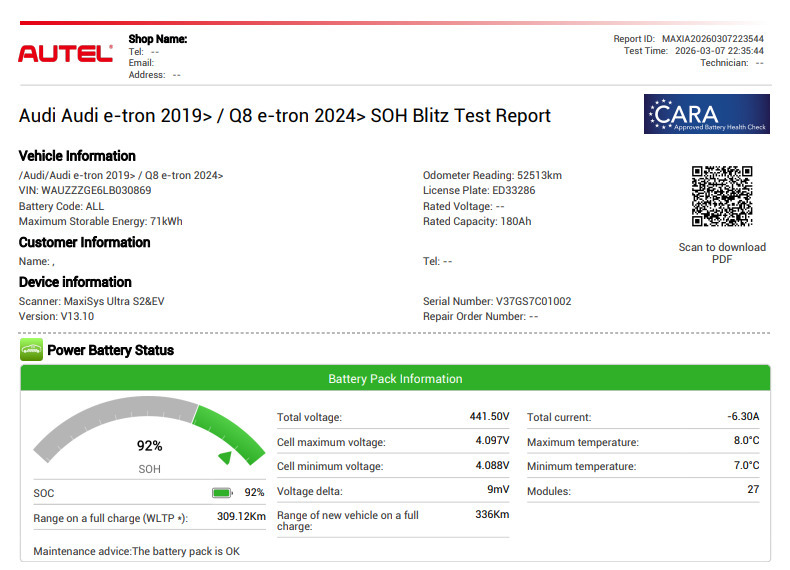 Grå Audi e-tron fra 2020