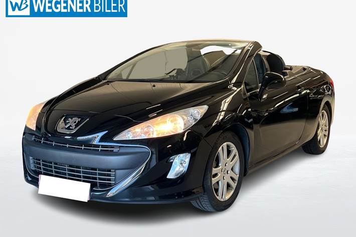 Sort Peugeot 308 fra 2009 set udefra