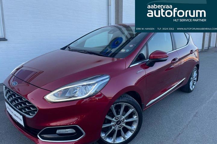 Rød Ford Fiesta fra 2019 set udefra