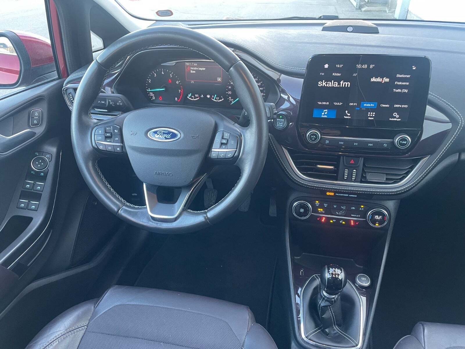 Rød Ford Fiesta fra 2019