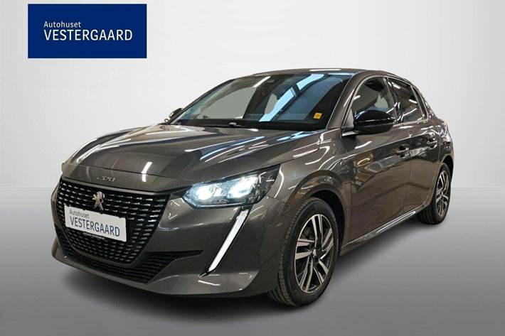 Grå Peugeot 208 fra 2023 set udefra