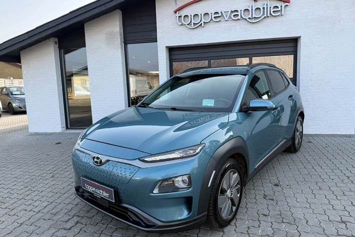 Blå Hyundai Kona fra 2019