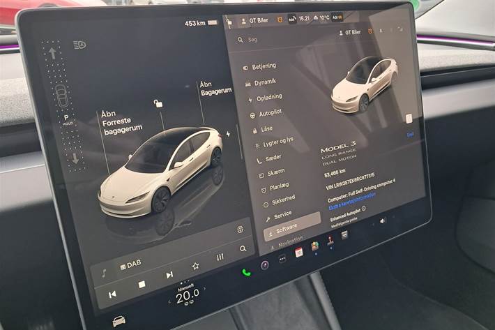 Hvid Tesla Model 3 fra 2023