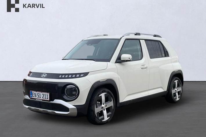 Hvid Hyundai Inster fra 2025 set udefra