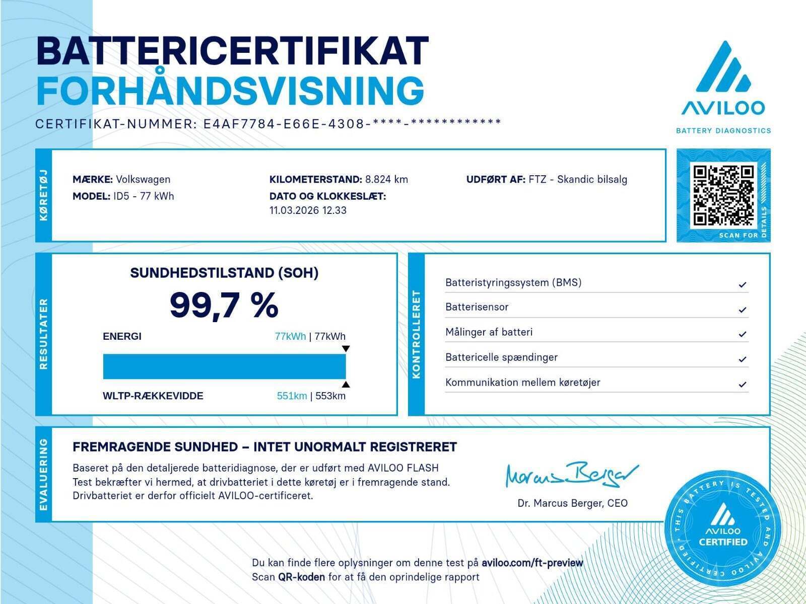 Blå VW ID.5 fra 2025