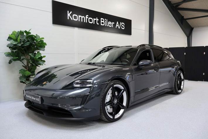 Grå Porsche Taycan fra 2023