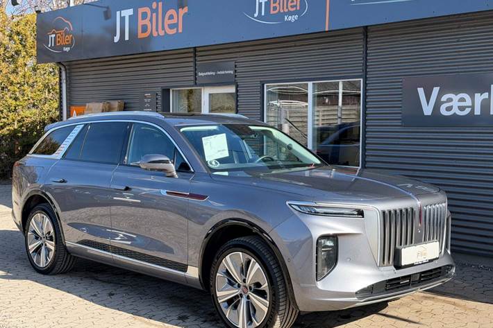 Grå Hongqi E-HS9 fra 2023 set udefra