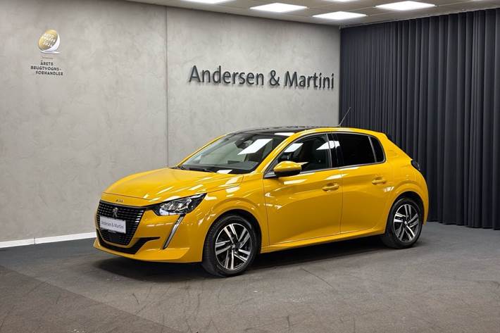 Gul Peugeot 208 fra 2020