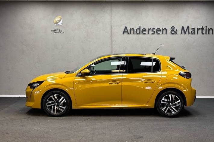 Gul Peugeot 208 fra 2020