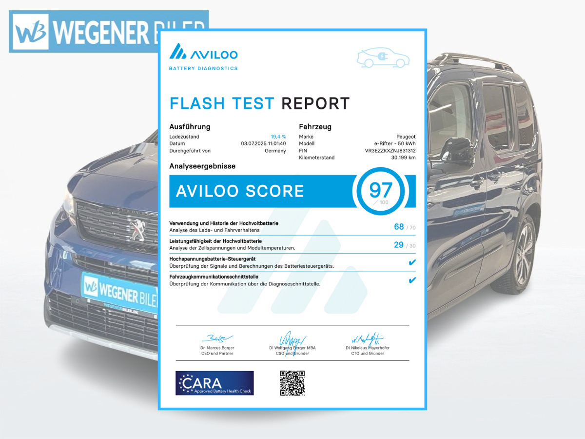 Blå Peugeot e-Rifter fra 2023