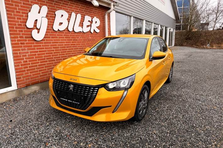Gul Peugeot 208 fra 2021