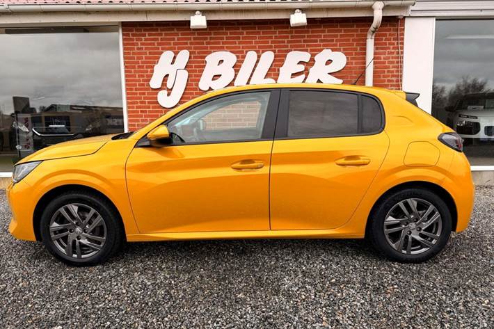Gul Peugeot 208 fra 2021