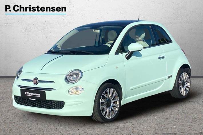 Turquoise Fiat 500 fra 2018