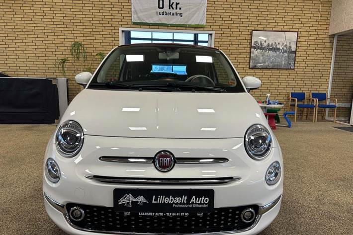 Hvid Fiat 500C fra 2020