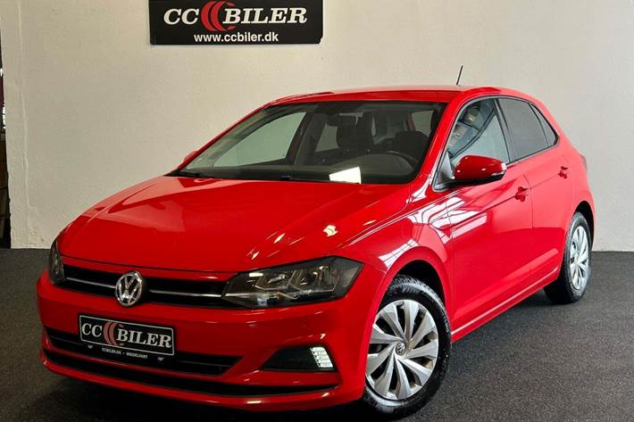 Rød VW Polo fra 2020 set udefra