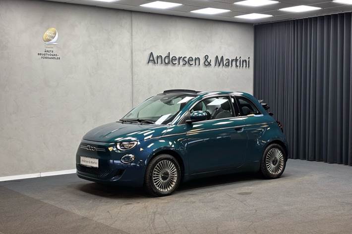 Grøn Fiat 500e fra 2023