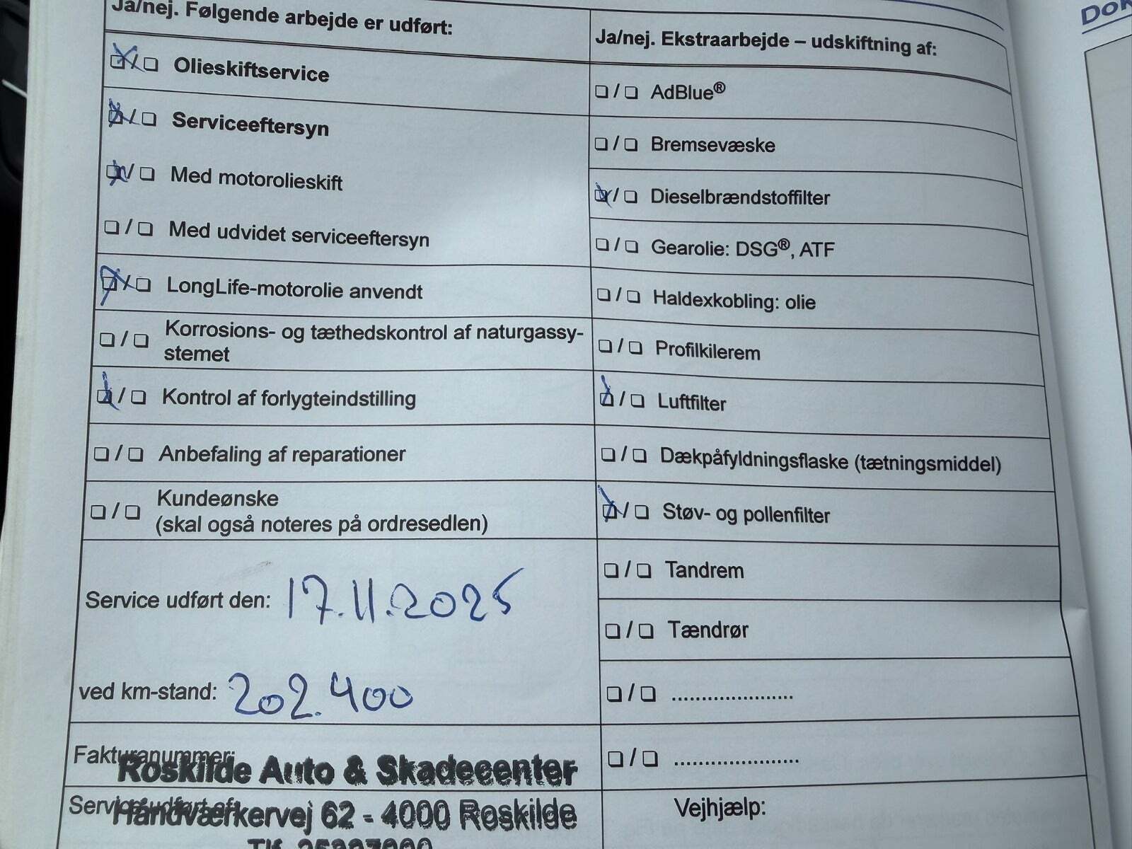 Blå VW Polo fra 2016