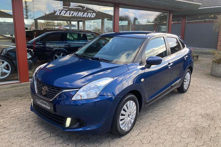 Blå Suzuki Baleno fra 2019 set udefra