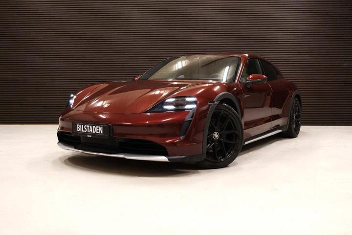 Grå Porsche Taycan 4S fra 2021 set udefra