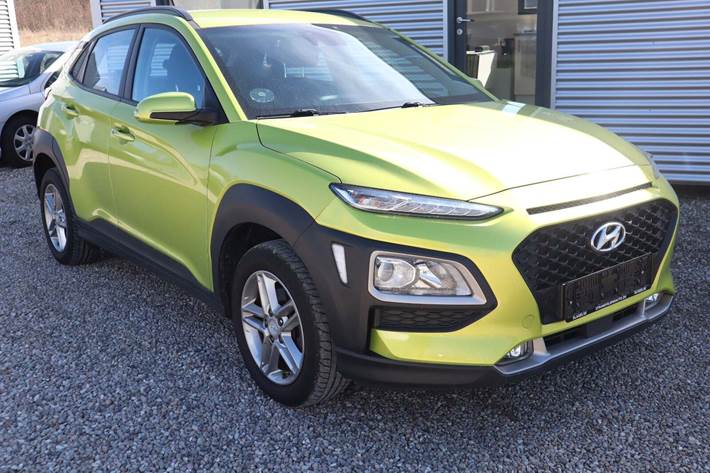 Grøn Hyundai Kona fra 2019 set udefra