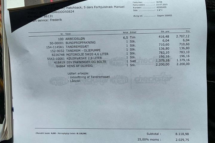 Blå Ford Fiesta fra 2014