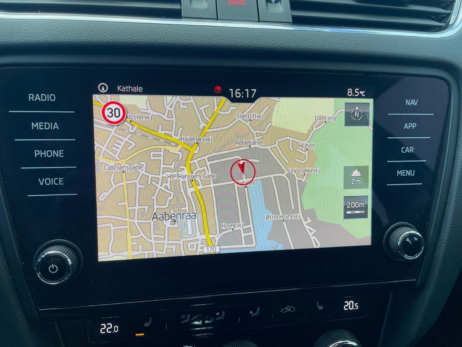 Blå Skoda Octavia fra 2018