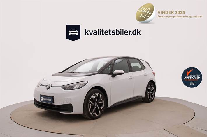 Hvid VW ID.3 fra 2021 set udefra