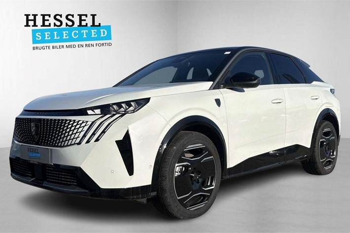 Hvid Peugeot e-3008 fra 2024 set udefra