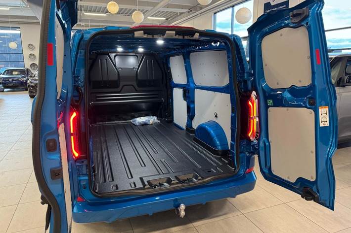 Blå Ford E-Transit Custom 340L fra 2025