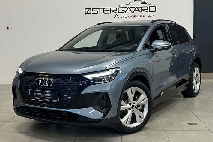 Blå Audi Q4 e-tron fra 2025